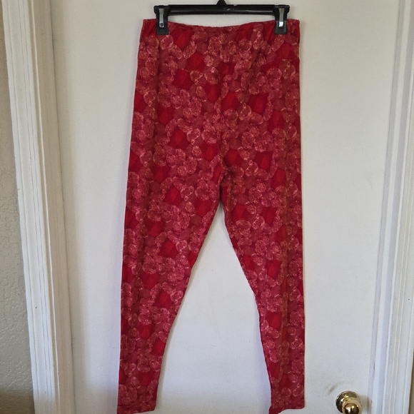 NWT LuLaRoe Red Patterned Leggings - Picture 1 of 7